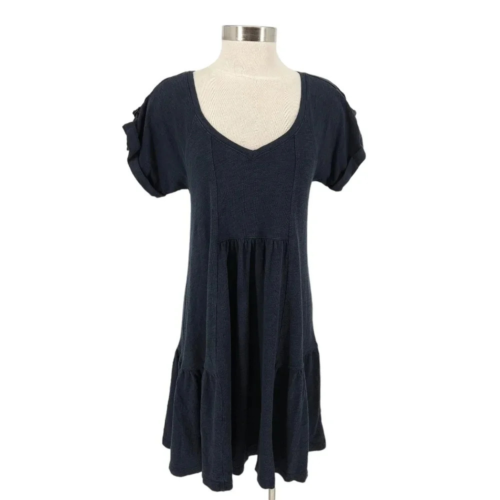 Anthropologie Saturday Sunday Shift Dress Terrycloth Short Sleeve Knee Length
